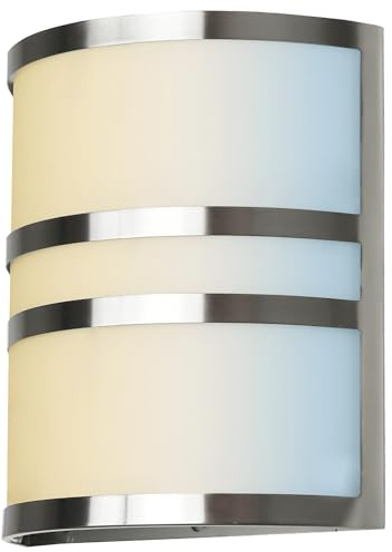 Sunlite LED Wall Light Sconce, Half Cylinder Modern Light Fixture, 15W (75W=), 1050 Lmns, CCT Selectable 30K/40K/50K, Dimmable, Brushed Nickel, ETL, LED Outdoor Wall Sconce for Porch, Patio & Entryway