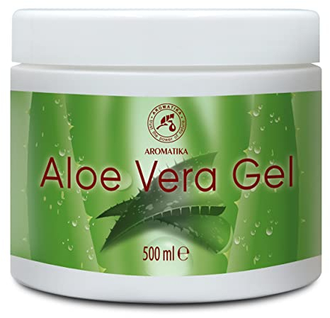 Aloe Vera Gel 500ml - Feuchtigkeitspflege für Gesicht - Haare und Körper - Beruhigendes Haut Gel - Kühlendes Gel für Alle Hauttypen - Aloe Gel für Trockene Haut - Rasiergel