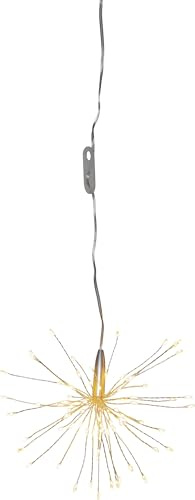 Star 3D-LED-Hängestern 'Firework', Silber, 16x16 cm, 80 warmweiß LED, 3m Kabel, Trafo