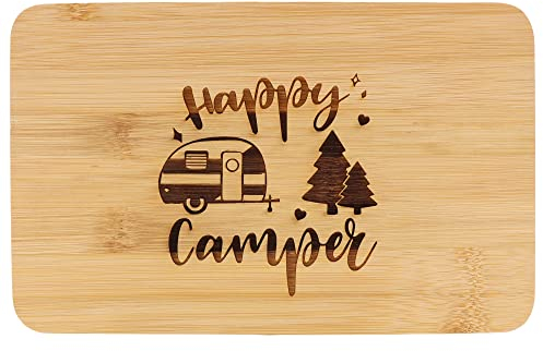 Spruchreif | Frühstücksbrettchen aus Bambus | Brotzeitbrett mit Gravur | Frühstücksbrettchen mit Gravur | Geschenk für Camper | Camping Geschenke | Happy Camper