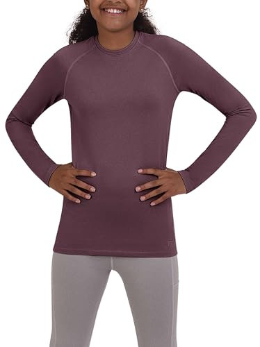 TCA SuperThermal Maglia Termica da Bambina a Manica Lunga con Quickdry - Viola, L Ragazze (10-12 Anni)