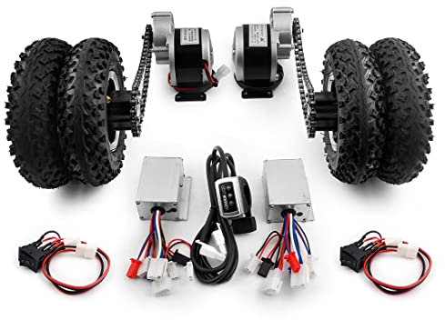 Kit de Conversion de brouette électrique à Double Moteur de 250 W, Facile à Transporter, 181,4 kg, 20,3 cm, pour Chariot de Plage électrique avec Marche arrière(24V250W Max 3kph)