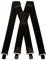Olata Extra Breite Herren Hosenträger X-Form Metall Clip mit Schwarz Leder – 5 cm. Schwarz (Schwarz Clips)