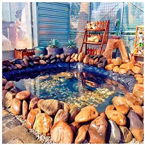 Teichfolie Schwarz Teichfolie Gartenteich HDPE für Fisch Teich Gardens Pools Umweltfreundlich Wasserdichte Teichfolie Gartenteichfolie Fischteich Bachbrunnen Wassergart(Size:5x4M(16x13ft),Color:20S)