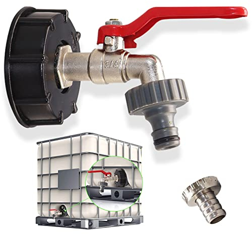 IBC Auslaufhahn, IBC Tank Zubehör, IBC Tankadapter, IBC Tank Adapter 3/4-Zoll-Gewindeanschluss Ersatzteile, IBC Auslaufhahn schlauchanschluss, für IBC regenwassertanks