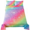 ADASMILE A & S Regenbogen Spannbettlaken für Mädchen 4 Stück Regenbogen Bettlaken Full für Kinder Tie Dye Pastell Glitzer Regenbogen Bettlaken für Kinder Teenager Mädchen Regenbogen Bettwäsche für