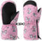 MoKo Kinderhandschuhe - Winterhandschuhe & Fäustlinge für Kinder, Winddicht und Wasserdicht, Skihandschuhe für Outdoor Sports Snowboard, Rosa für Jungen & Mädchen von 4-6 Jahren