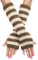 Y2k Gestreifte Armstulpen Lange Fingerlose Strickhandschuhe Punk Gothic Alt Emo Szene Coole Winter Arm Ärmel Grunge Zubehör, Khaki, Einheitsgröße