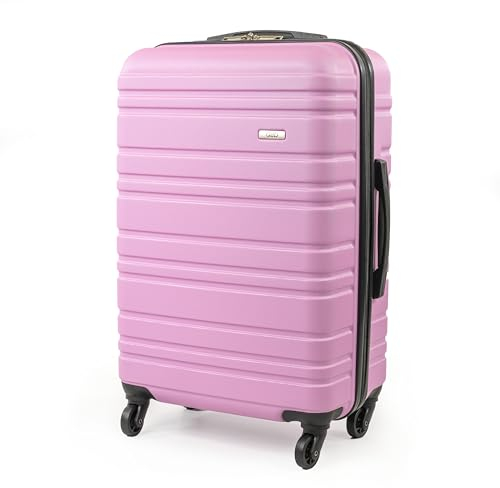 A2B Gepäck Hartschalenkoffer mit Rollen - Hartschalengepäck qualitätsgeprüfte Räder & Griffe, Fondant Pink, M, Koffer