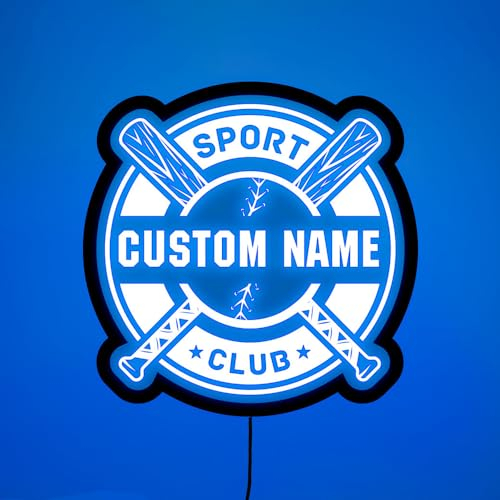 Benutzerdefiniertes Holzrahmen Acryl Baseball Schild, Baseball Neonschild, Baseball Neonlicht, Baseball Logo, Baseball LED Lichtschild, Personalisierte Baseball Geschenke