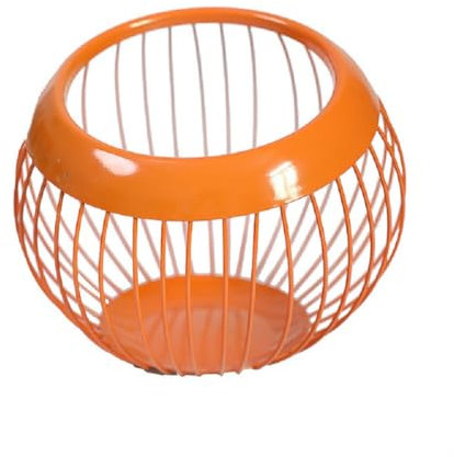 JUNYFFF Cesta De Frutas, Frutero, Frutero De Alambre Metálico para Cocina, Frutero para Mostrador De Cocina, Cesto para Frutas, Verduras, Pan, Aperitivos, Utensilios De Cocina (Naranja)