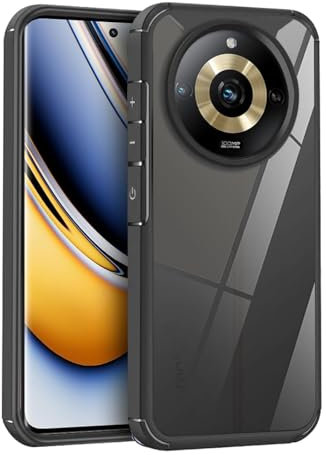 YUXING Funda Transparente para Realme 11 Pro Plus/Realme 11 Pro 5G - Carcasa Teléfono Móvil Transparent Delgado, Antichoque Anticaídas Bumper Protector Cover (Negro)