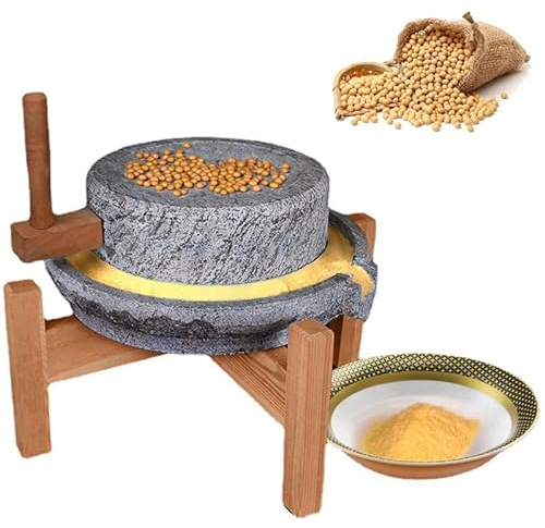 Macina di pietra/mulino di pietra fatto a mano, mulino per cereali, mulino a mano fatto a mano per cereali, fagioli e orzo.