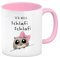 Meme Hamster Kaffeebecher in rosa mit Spruch Ich will Schlafi Schlafi Berühmte Traurige Maus mit Kulleraugen Trendiger Hamstertrend Meme-Fans Hamstertasse