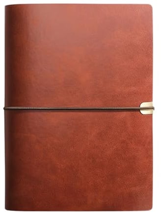 Leder Notizbuch A5 Nachfüllbar, Lederbuch Nachfüllbares Leder-tagebuch, Ringbuch Leder Notizbuch Tagebuch, Vintage Nachfüllbar Notizbuch, für Mädchen, Jungen, Frauen, Männer, A5 23x17cm, Braun