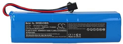 vhbw 1x Batterie Compatible avec Ultenic T10 aspirateur (5200mAh, 14,4V, Li-ION)