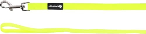 Hundeleine – Trainings- und Suchleine mit Handschlaufe – 5m x 17mm – Flamingo Caspar Fluo Gelb – Biothane – Karabiner verchromt