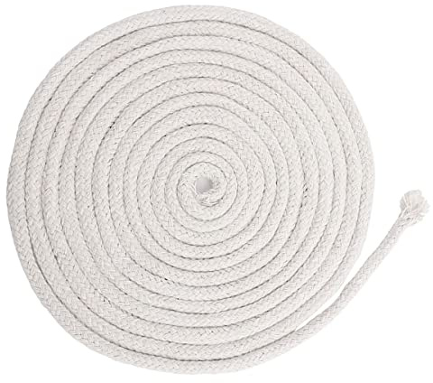 Lotsdonxia 1 m Baumwolldocht, Ersatzdocht, rund, geflochten, geeignet für Öllampen und selbstgemachte Kerzen (6 mm)