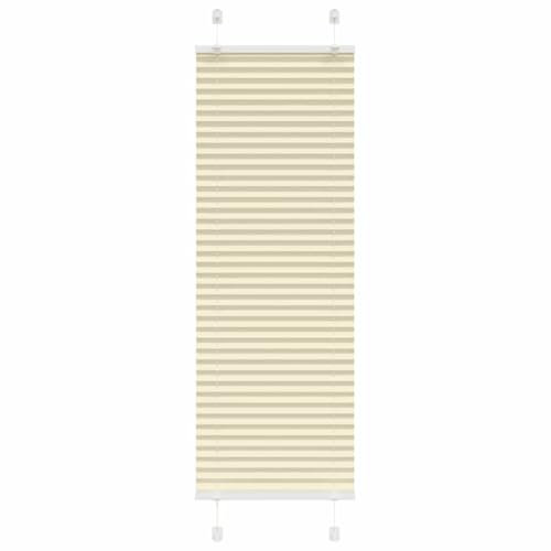 vidaXL Plissee Creme 40x100 cm Stoffbreite 39,4 cm Polyester, Faltrollo, Klemmfix, Plisseerollo, Jalousie, Rollo, Plisseerollo für Fenster