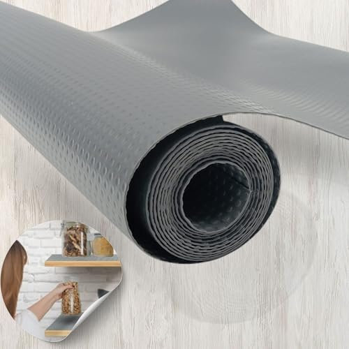 AZERODESIGN-Protector Cajones Cocina-Protector Cajon-Rollo Protector Cajones Cocina-Alfombrilla Antideslizante para Cajones-Protector Encimera-Recortable-Color Antracita