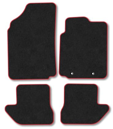 Citroen C3 Pluriel (2003-2010) Premium Carpet Car Mats | Red Edge Trim Premium Floor Mats Tailored Fit Full Coverage Protection Accessories Easy Clean Anti Slip Made in the UK