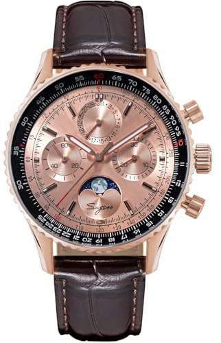 Sugess S468.RS.B MoonPhase Master Gold Schwanenhals Möwe ST1908 Uhrwerk Saphirglas Herren Chronograph Mechanische Herrenuhr 1963