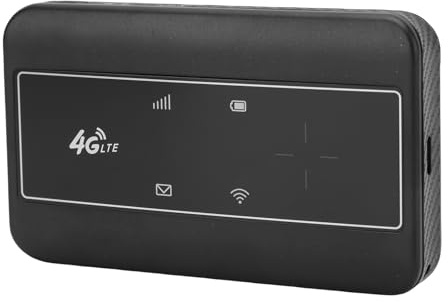 Annadue 4G LTE WLAN-Router, Tragbarer Reise-Hotspot mit SIM-Karten-Unterstützung, Lange Akkulaufzeit, Verbindung mit Mehreren Geräten, Europäische Kompatibilität (Black)