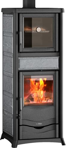 La Nordica Rossella Plus Forno 165 - Stufa a legna da 9,4 kW, con vano forno, diametro 130 mm, attacco per tubo di fumo, attacco esterno dell'aria