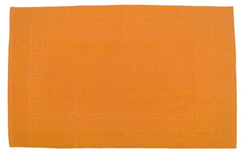 Julie Julsen Badvorleger 70 x 120 cm Premium Qualität 900 gm2 in aktuellen Farben und 4 Größen aus Baumwolle Badematte Badteppich Duschvorleger Design Spirale Orange