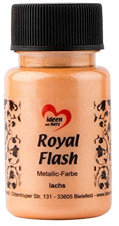 Ideen mit Herz Royal Flash, Acryl-Farbe, metallic, mit feinsten Glitzerpartikeln, 50 ml (lachs)