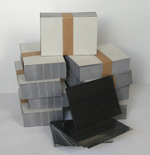 Goldhahn SONDERPOSTEN - EINSTECKKARTEN STECKKARTEN mit Folie A6 4 Streifen 1.000 Stück schwarzer Karton Briefmarken für Sammler
