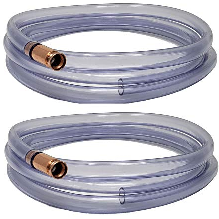 Self Priming Siphon Hose | Multipurpose Syphon Pump for Water, Liquids, Oil & Gas |- Aquarium Draining, Fuel Transfer | Crystal Clear Food Grade Tubing Made in USA - 1/2-Inch ID, Extended 10 FT Length