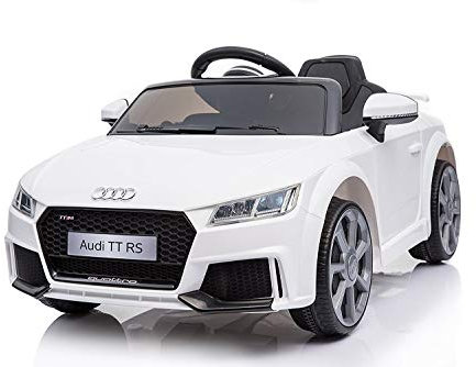 Audi Licensed TT RS 12V OutdoorToys Children’s Battery Operated Rechargeable Kids Electric Ride On Toy Car with 2.4G Parental Remote Control, White