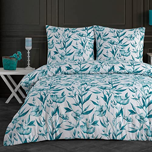 Buymax® Bettwäsche 135x200 100% Baumwolle 2-Teilig Bettbezug - Bettwäsche-Sets 135 x 200cm mit 1 mal Kissenbezug 80x80cm, ÖKO-TEX Renforcé-Bettdeckenbezug Set mit Reißverschluss