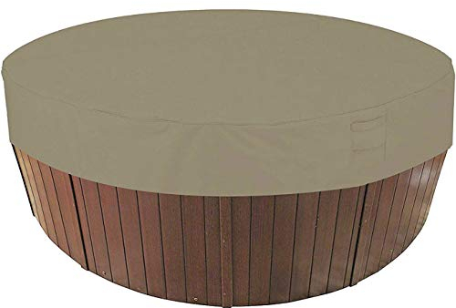Asiacreate Abdeckung für Whirlpool, rund, wasserdicht, 160 cm x 90 cm, Beige