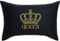 EXPRESS-STICKEREI Kissen mit Krone Queen Wohnzimmer Modernes Dekokissen mit Füllung Crown Deluxe Zierkissen für Schlafzimmer Hochzeitsgeschenk Sofa Einweihungs Geschenk | 40x60cm | schwarz