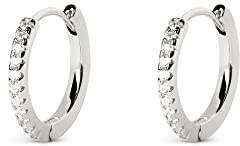 SINGULARU - Cleo L Creolen. Sterlingsilber mit 18 Kt Vergoldeter oder Rhodiniert Beschichtung und Zirkonia. Schmuck für Damen.