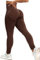 RIOJOY Scrunch Butt Leggings Damen High Waist Seamless Push Up Booty Leggins Hose für Sport Yoga Fitness Gym Workout, Braun S