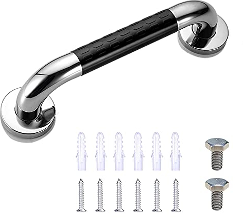Haltegriff Dusche 30CM, aus Handlauf Nylon & Edelstahl, Bad & Dusch WC Anti-Rutsch, Sicherheit Badewannengriff für Senioren, Schwangere, Kinder, Behindert