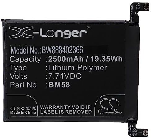 vhbw Batterie Compatible avec Xiaomi 11T Pro 2107113SG téléphone Portable (2500mAh, 7,74V, Li-polymère)