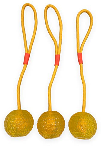 BUSDUGA 4000- Bälle mit Wurfseil, 3 Stück im Set, farbenfroh, langlebig, tolles Spielzeug