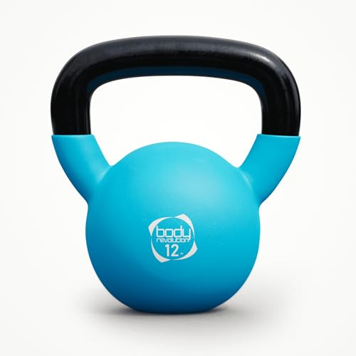 Body Revolution Neoprene Kettlebell 24kg - 2kg - Coated Cast Iron Kettlebells, Cardio and HIIT Exercise Weights - Gym Equipment for Home Strength Training and Workouts