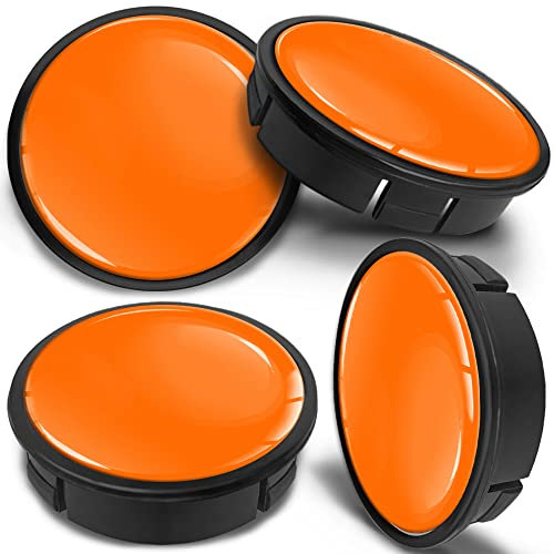 SkinoEu 4 x 60mm Universal Alufelgen Nabenkappen Felgen Kappen Felgendeckel Radkappen Radnabendeckel Nabendeckel Felgenkappen Orange CX 67