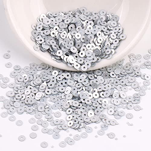 3000 Stück pailetten kit paietten Pailletten basteln Lose Pailletten Cup Schillernde Spangles für DIY Kunsthandwerk Herstellung Nähen Aufkleben Auffädeln Glänzende Dekorative Hochzeit 3 mm,Silber