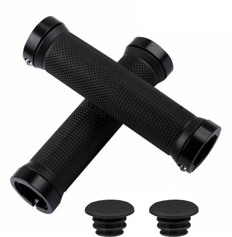 Vitel Cycles Black Bicycle Universal Lock On Handlebar Grip for MTB | Flat Bar Road | Hybrid | BMX Bike