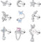 Chriscoco 16G Helix Ohrringe - Chirurgenstahl Tragus Silber CZ Schmetterling Blume Mond - Flache Rückseite Pircingssets Ohrstecker Knorpel Conch