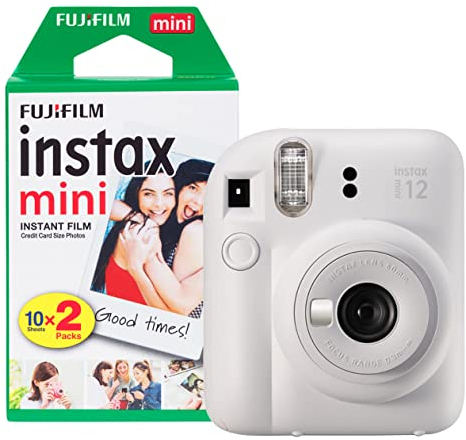 Fujifilm Instax Mini 12 Instant Camera with 20 Shot Film Pack - Clay White