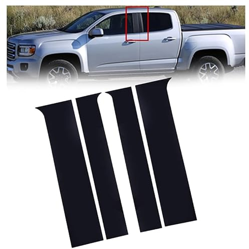 OYTHO Auto Fenster B-Säule Zierleisten,Für Chevy Colorado für GMC Canyon Crew Cab 2015–2022 4 Stück Auto Säulenpfosten Türfensterverkleidung Aufkleber Aufkleber