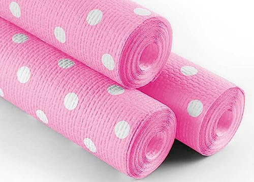 BIANCHERIAWEB Rouleau de nappe à pois pour fêtes indéchirable, 100 % papier, fabriqué en Italie, 5 m x 1,20 m, rose