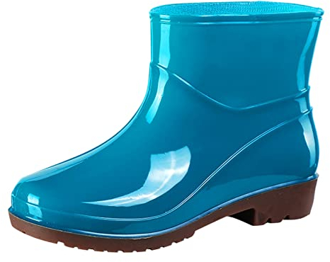 Scarpe da donna estive blu corti stivali da pioggia da donna impermeabili da infilare, stivali da giardino da donna in gomma per lavoro esterno con comfort scarpe da donna eleganti, Celeste., 40 EU